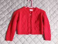Czerwony sweterek dla dziewczynki r.92