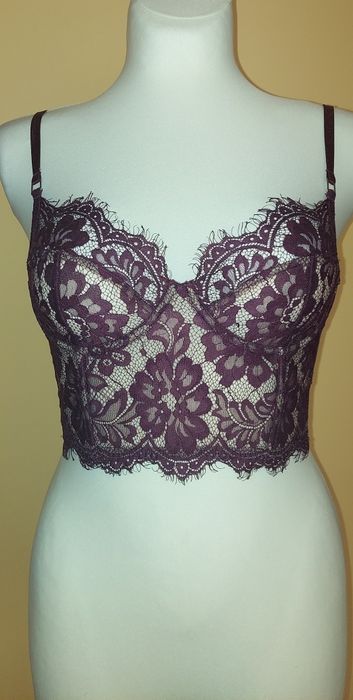 Półgorset 75C/XL,z koronki,z fiszbinami ,modelujący,vintage