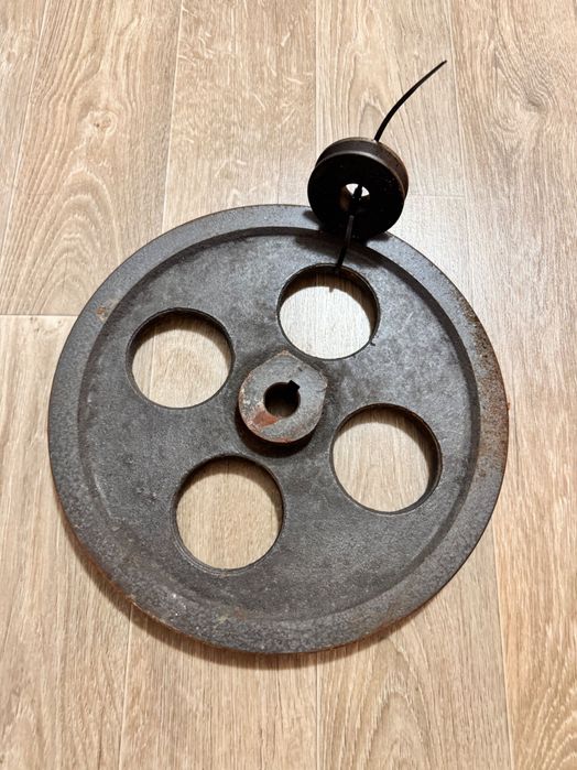 Вінтажний чавунний шків (32 см) + малий шків (8 см)