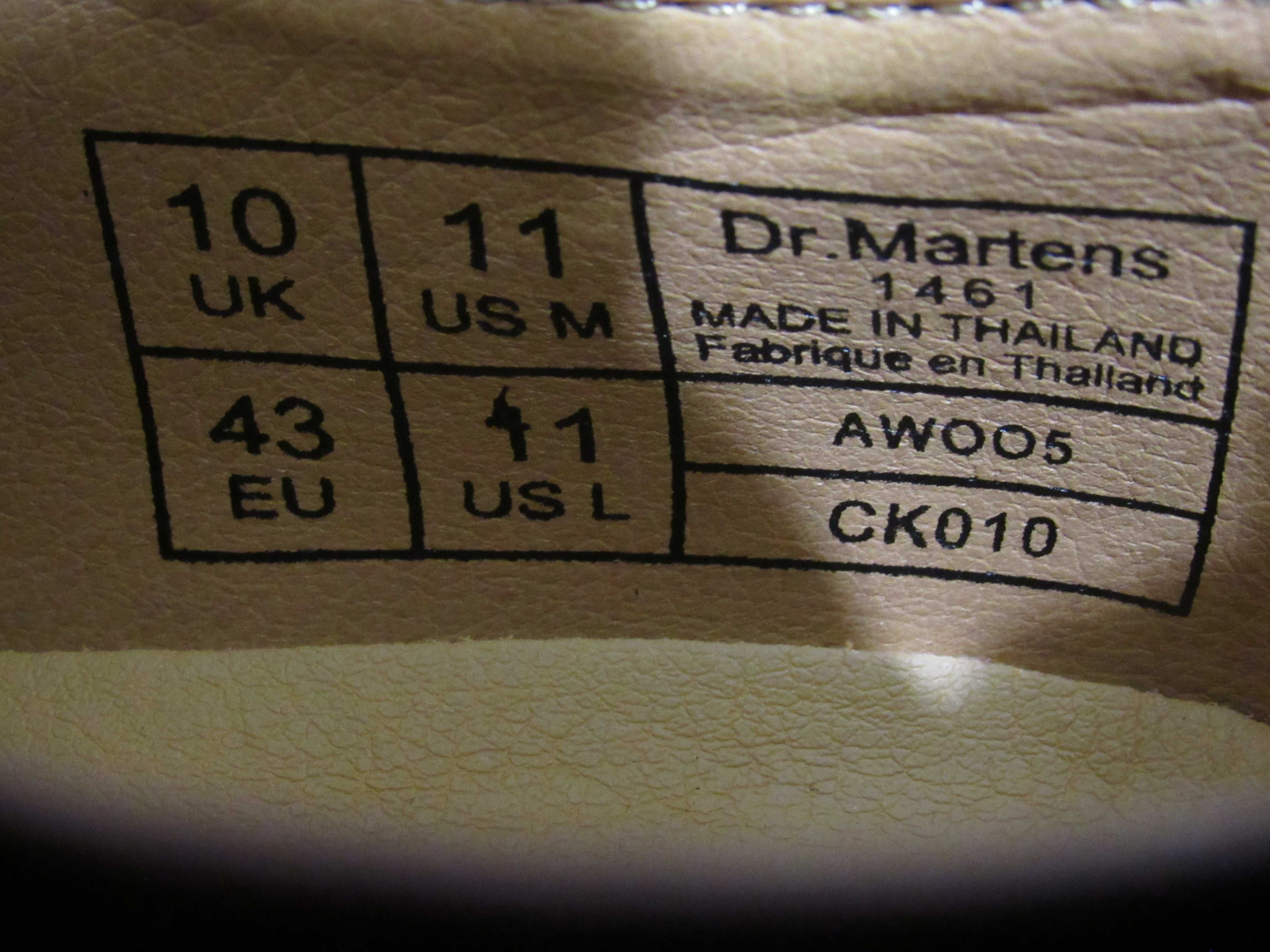 Полуботинки, туфли (кожа) Dr. Martens Cheery Red Smooth; EUR-43