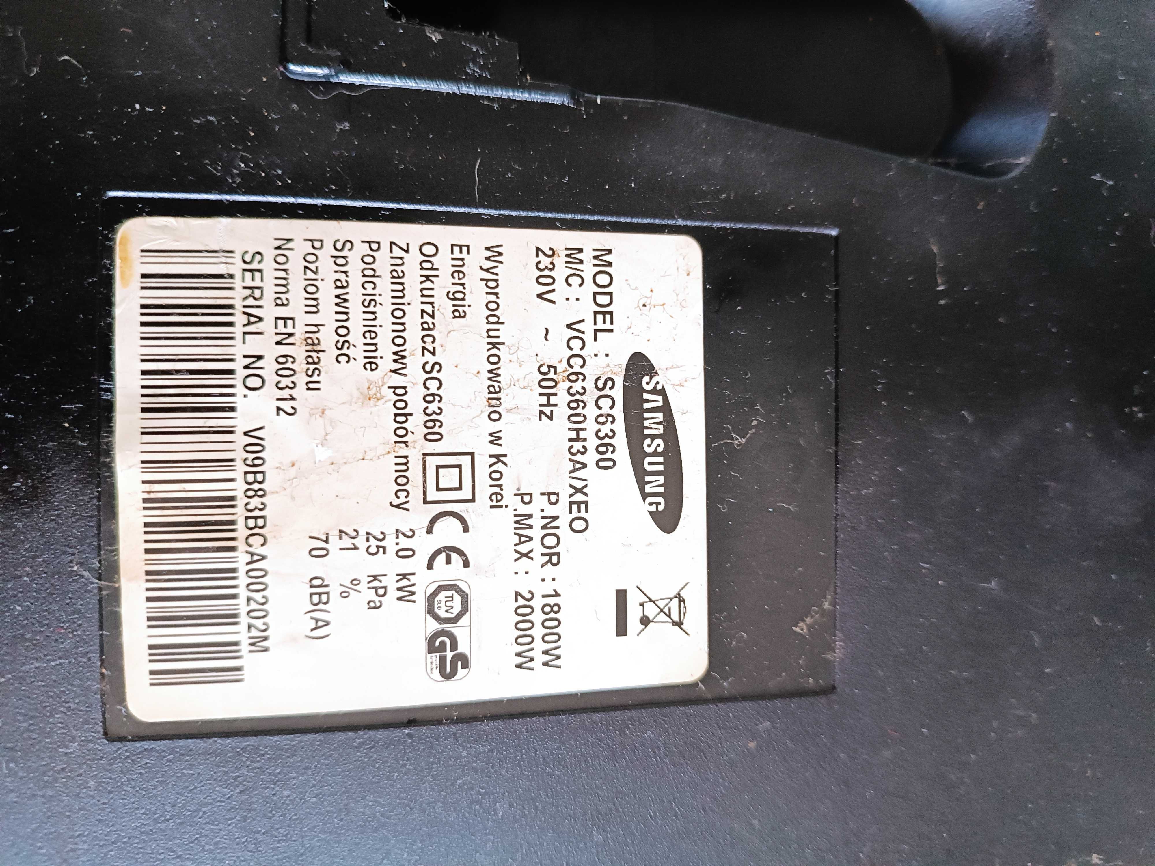 Odkurzacz Samsung sc6360 na części