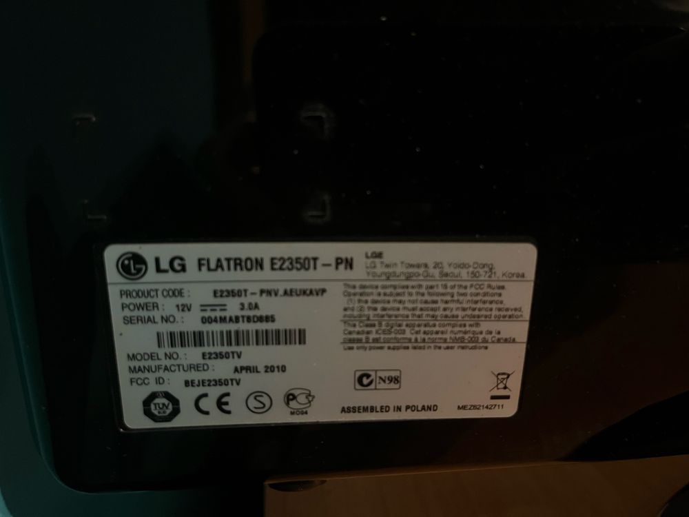 Monitor LG 23” Full hd 1920x1080 + zasilacz