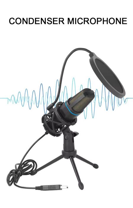 USB-мікрофон RGB Microfone Condensador Wire Gaming Mic