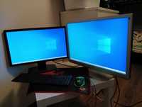 Dwa monitory plus peryferia