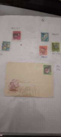 selos antigos com postais