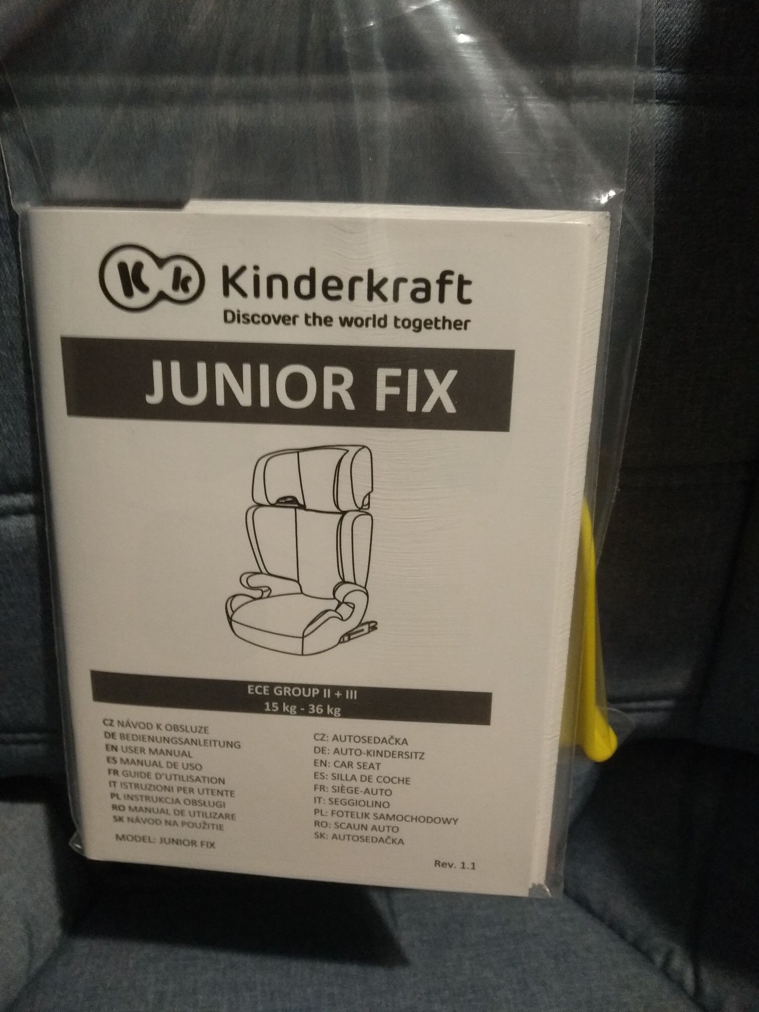 Автокресло + бустер KinderKraft Junior Fix, IsoFix исофикс