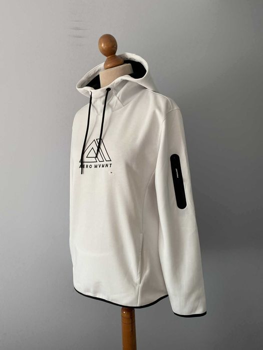 Bluza biała kangurka kaptur wysoka stójka Nowa M Amerykańska