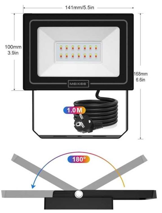 MEIKEE Reflektor RGB 25 W z pilotem zdalnego sterowania 2 szt.