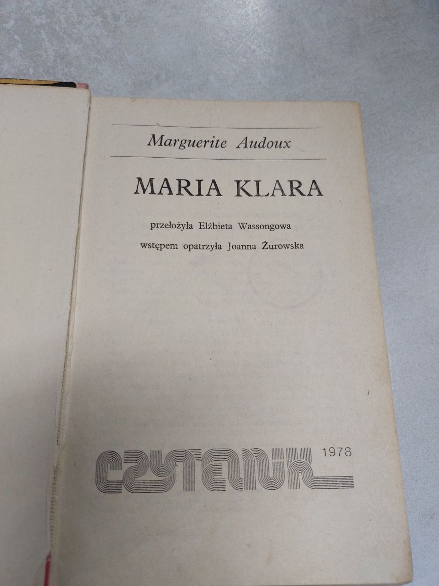 Maria Klara. Marguerite Audoux. Książka pobiblioteczna