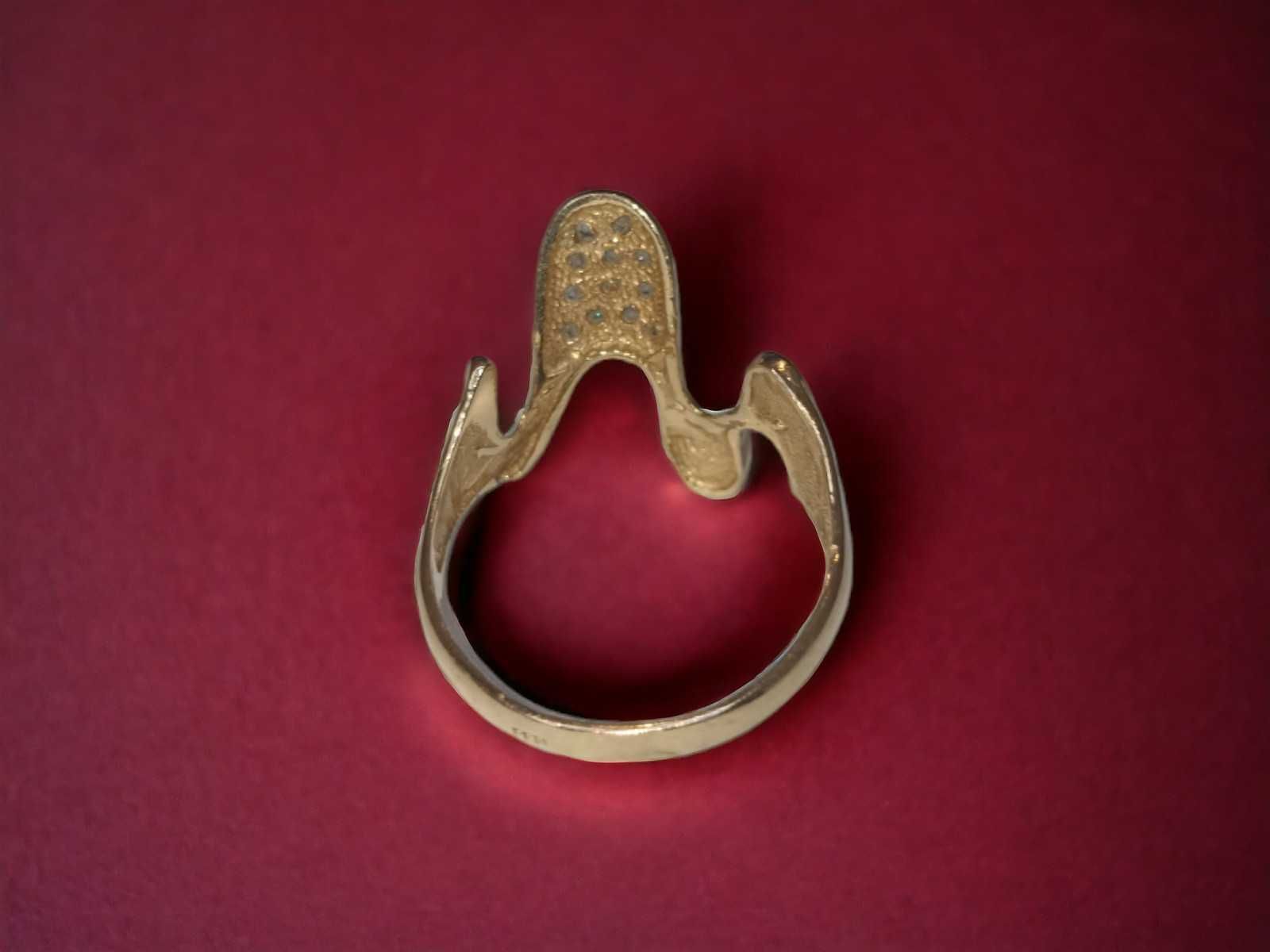 Złoty pierścionek Zygzak pr. 585 3,58g. roz. 19