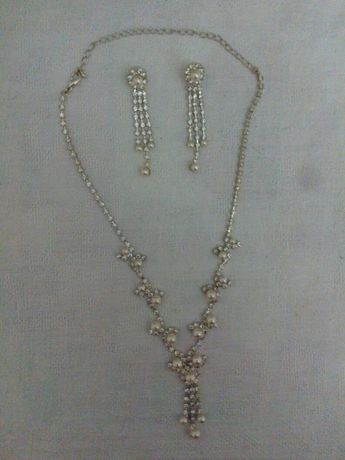 Свадебное украшение на свадьбу выпускной набор ожерелье серьги