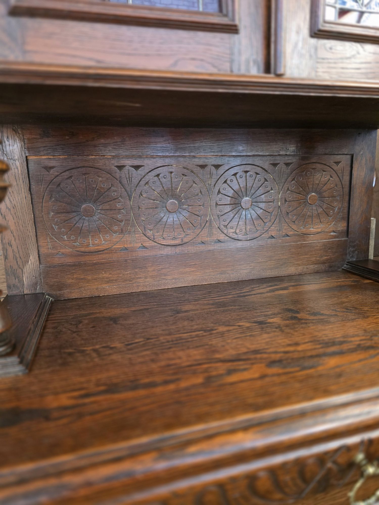 Kredens eklektyczny z witrażami wąski 102 cm #1681 Stylowy Węgrów