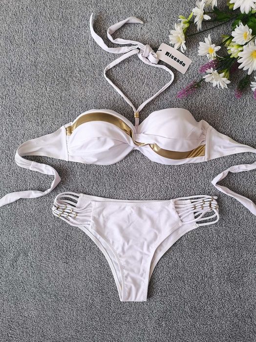 Strój kąpielowy dwuczęściowy damski biały r.M NOWY!