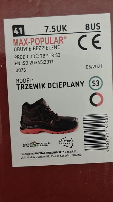 Buty Robocze zimowe Max-Popular roz. 41 (26.8cm)