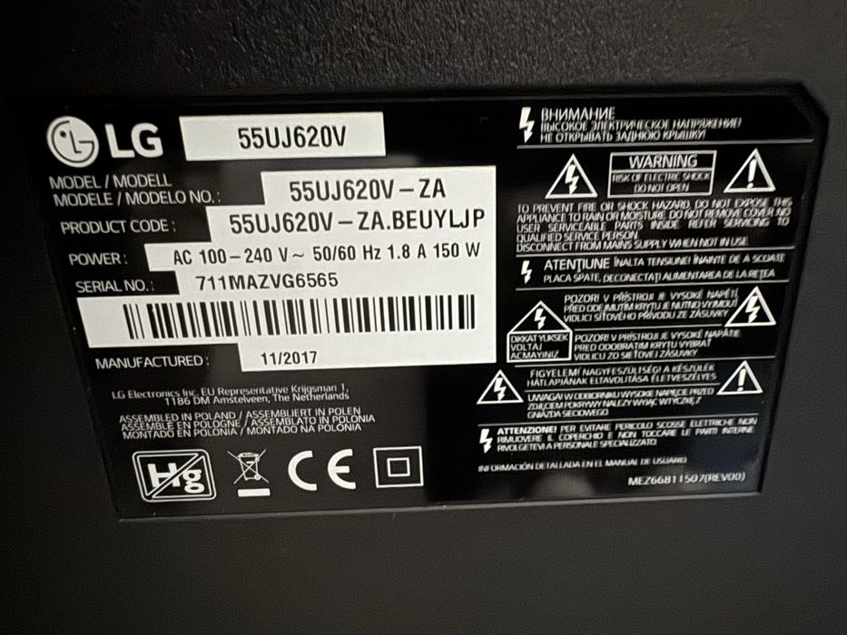 Smart TV LG 55’ para peças