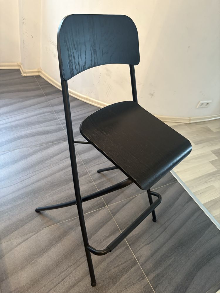 Krzesło wysokie barowe hoker ikea czarne rozkładane