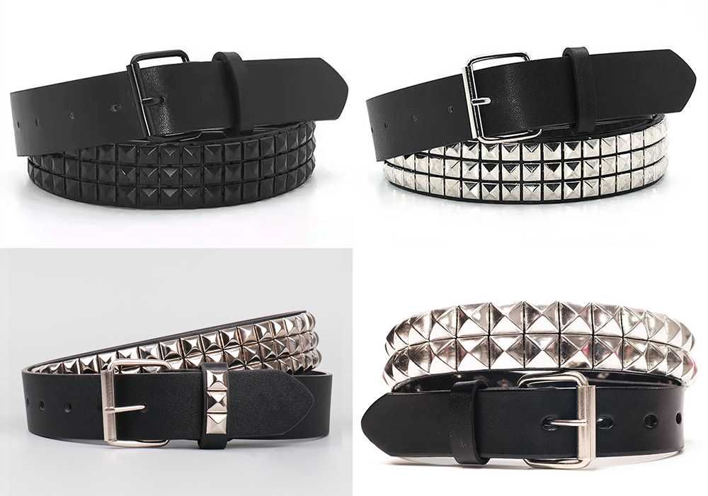 Ремень Б.Б. Симон |  B.B. Simon Belt Стразы Треугольники Chrome Hearts