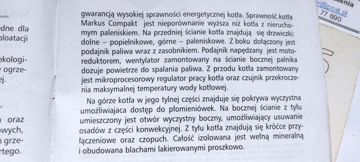 Częsci do pieca Marcus