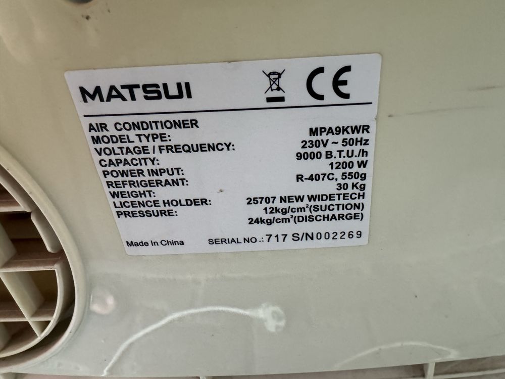 Klimatyzator przenośny Matsui