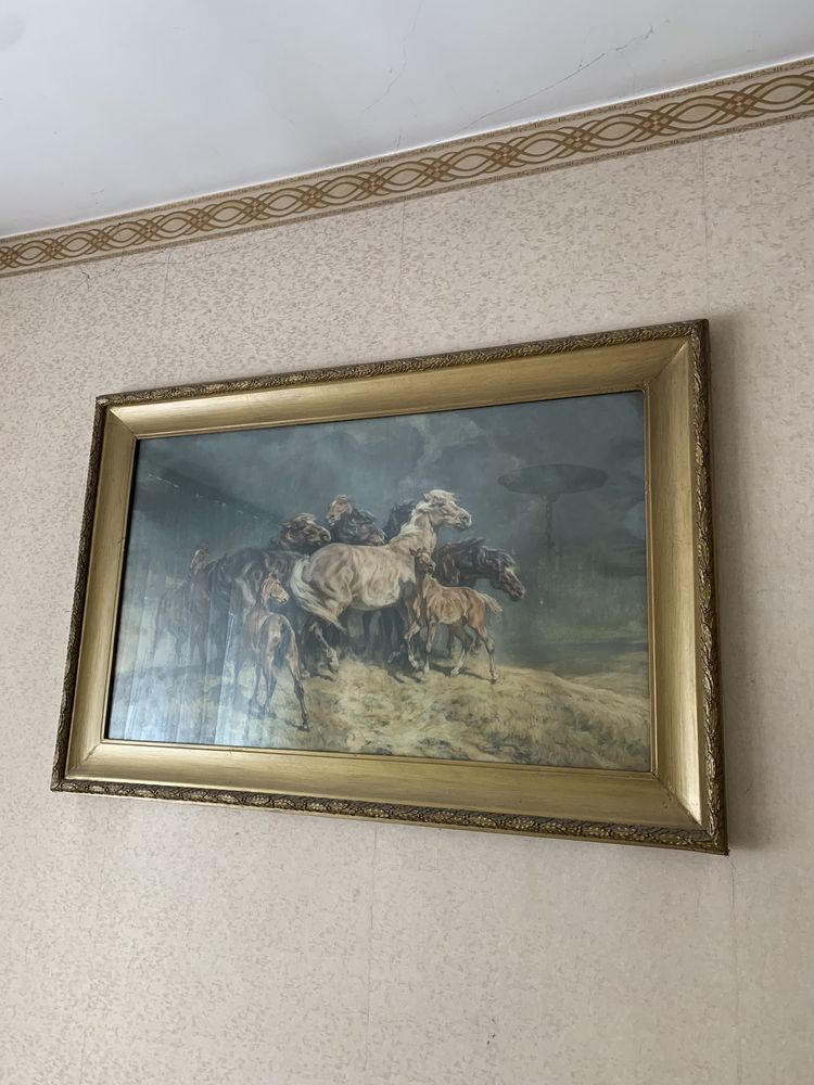 Obraz Konie w „złotej ramie” - 118 x 78