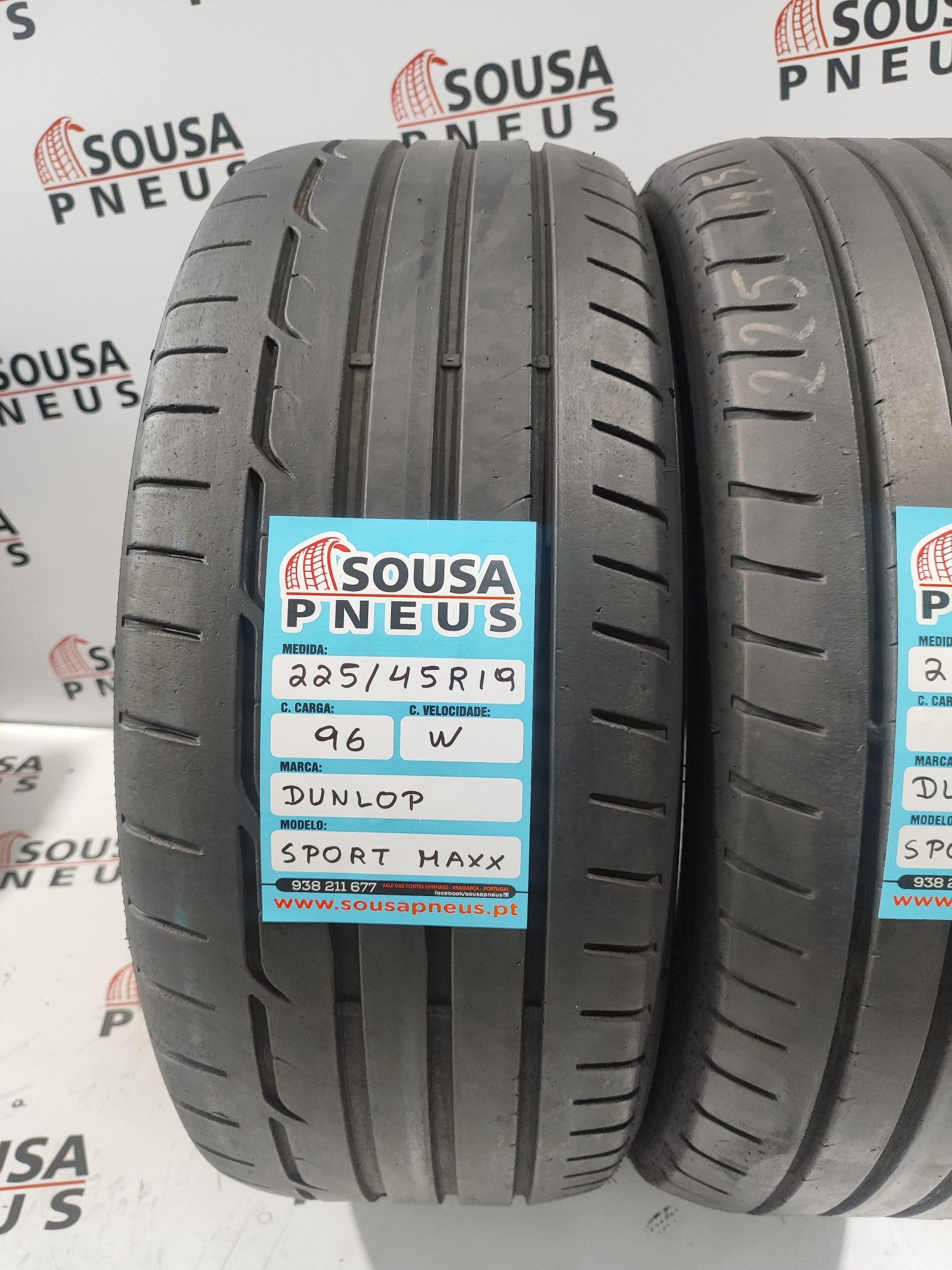 2 pneus semi novos 225-45R19 Dunlop - Oferta da entrega na sua casa