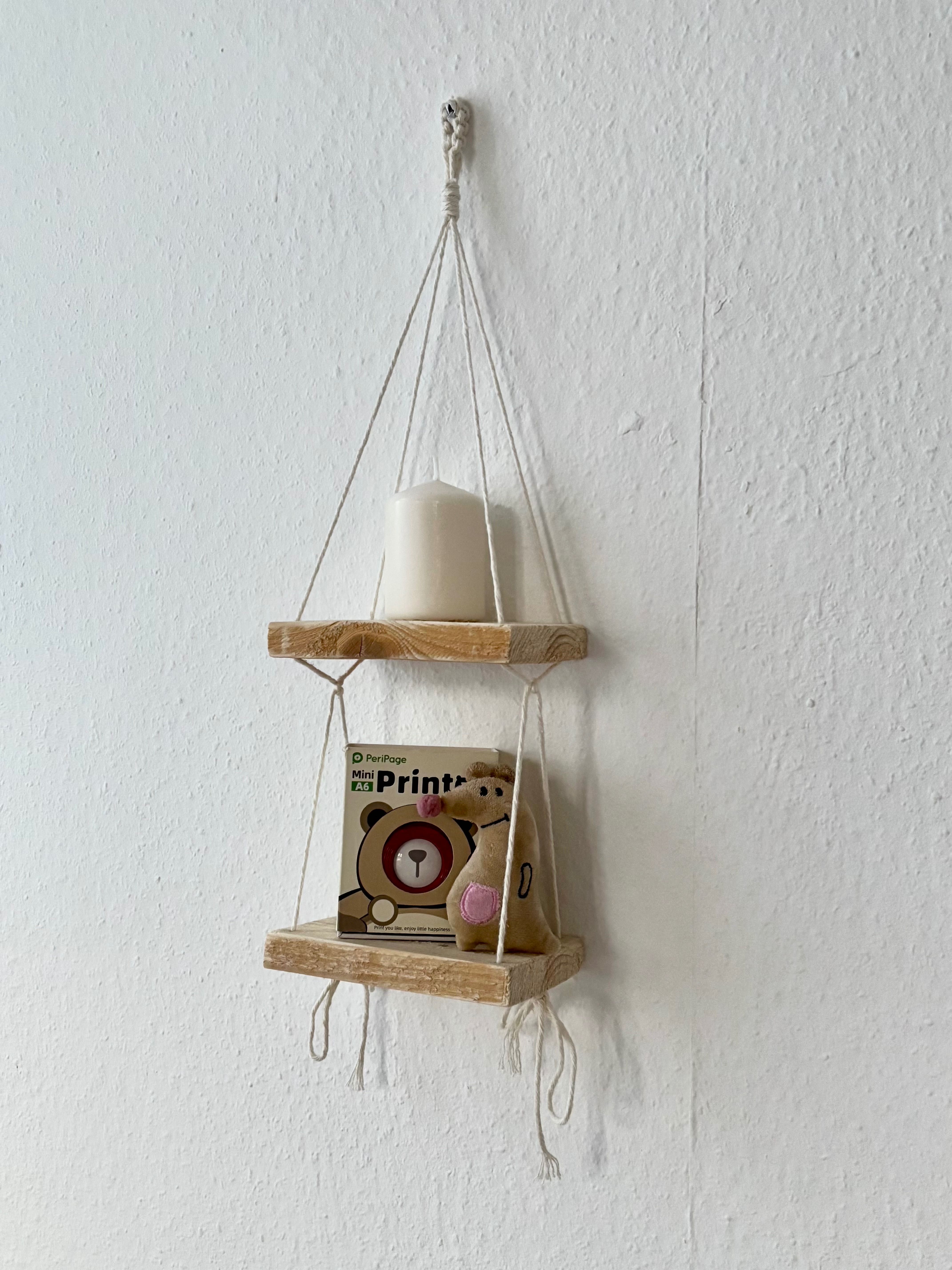 Wisząca drewniana półka osoba na ścianę boho/ do pokoju/ dla dziecka
