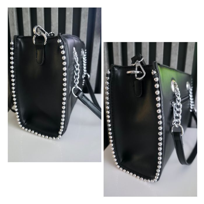 Elegancka pikowana torebka do ręki i przez ramię