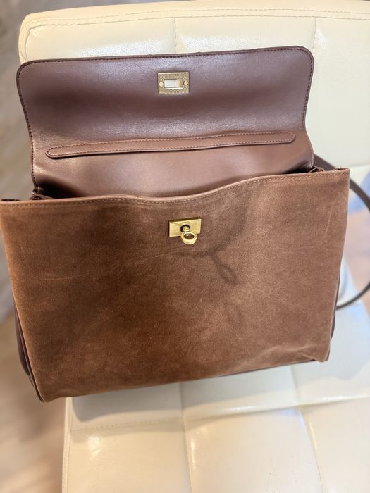 Натуральна замшева сумка Rodeo в трендовому шоколадному кольорі