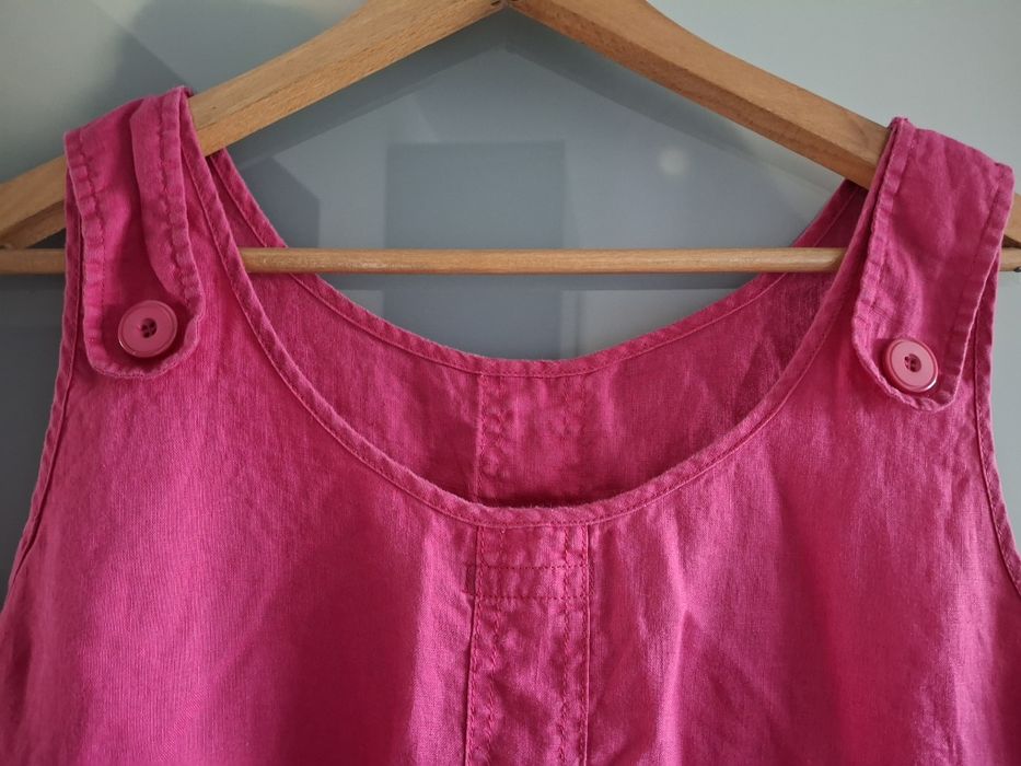 Różowa sukienka lniana letnia XL Taboo fuksja