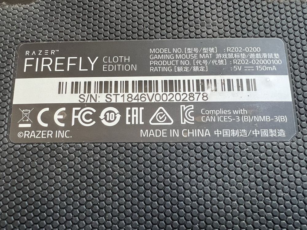 Podkladka pod mysz RGB razer firefly cloth