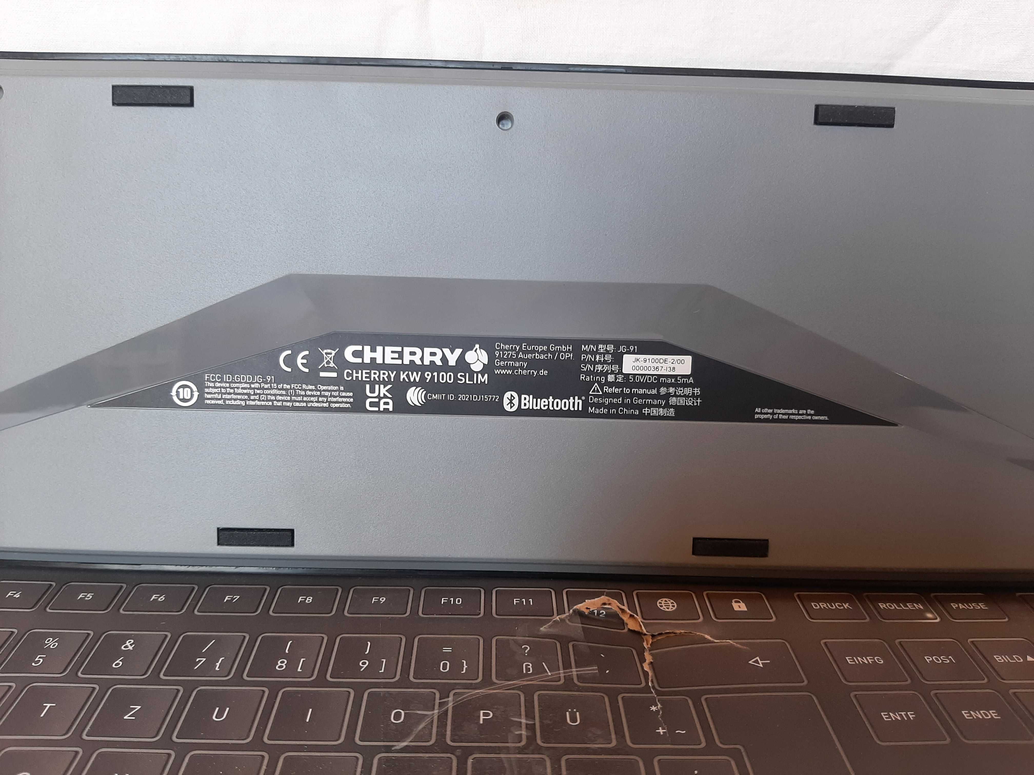 Klawiatura Cherry KW 9100 Slim Qwertz RF Wireless + Bluetooth Czarny