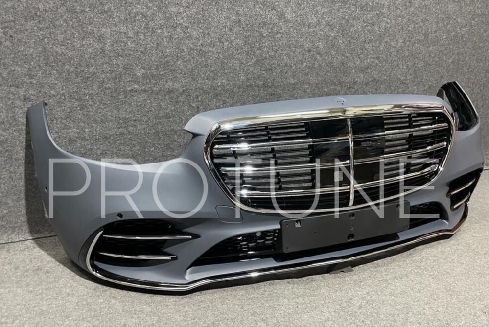 Бампер передний AMG решетка радиатора Mercedes W223 S223 S-class амг