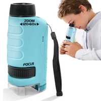 Mikroskop Przenośny Kieszonkowy Dla Dzieci Edukacyjny Prezent 120-60x