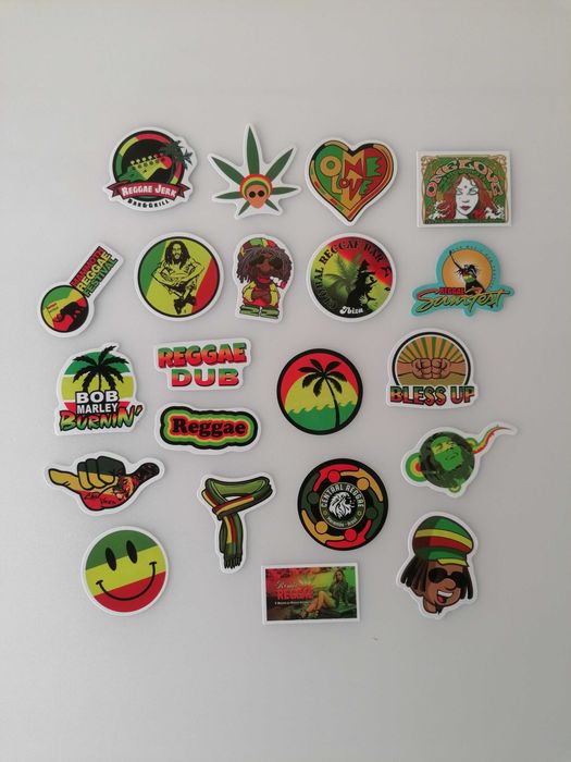 50 Autocolantes Reggae Bob Marley Música Etiquetas Adesivas Decals Set