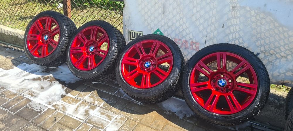 felgi alufelgi aluminowe 8x17 et34 mpakiet e90 e46 red piekne malowane