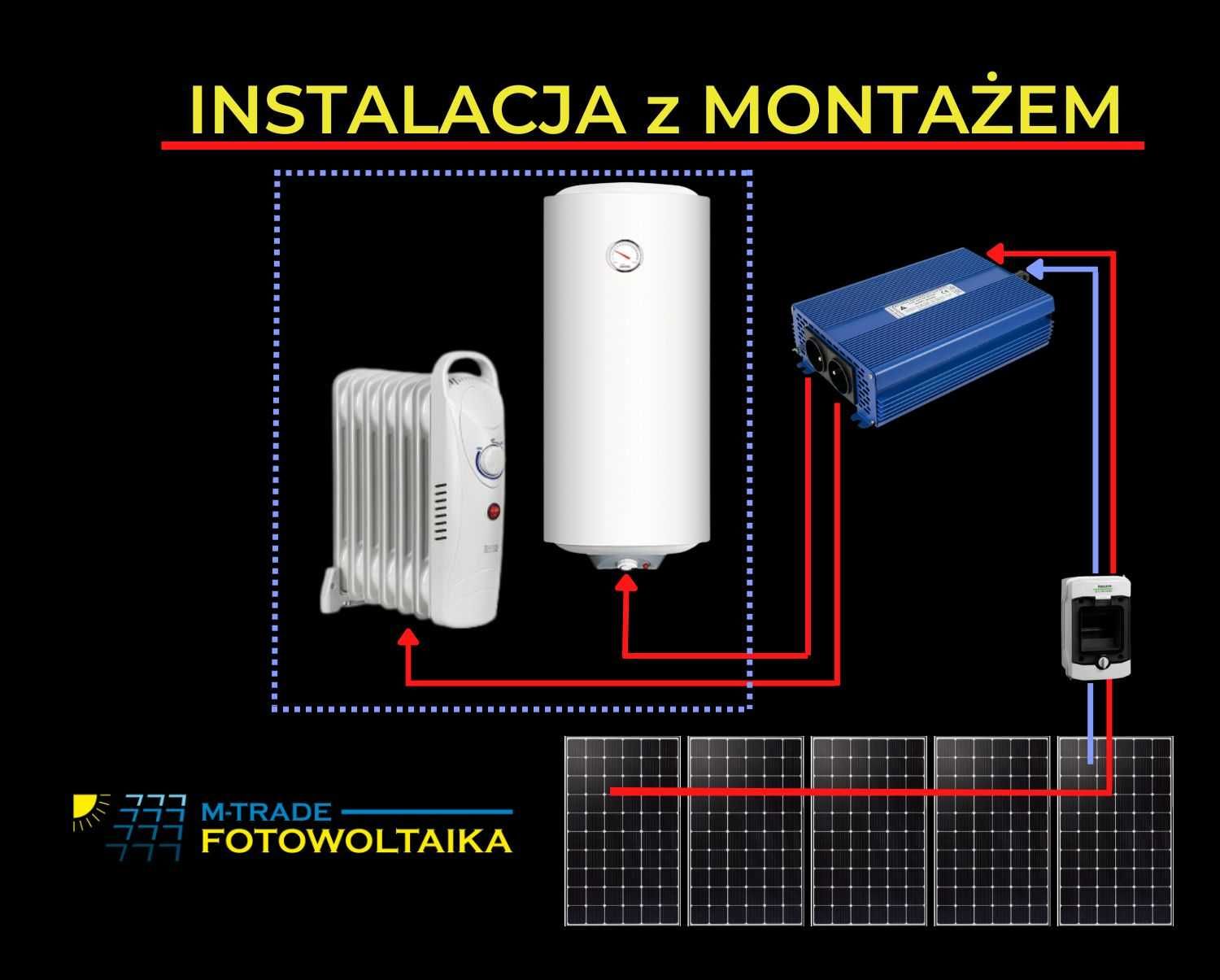 Instalacja grzania ciepłej wody CWU z Montażem - 2,25 kWp (5xPV)