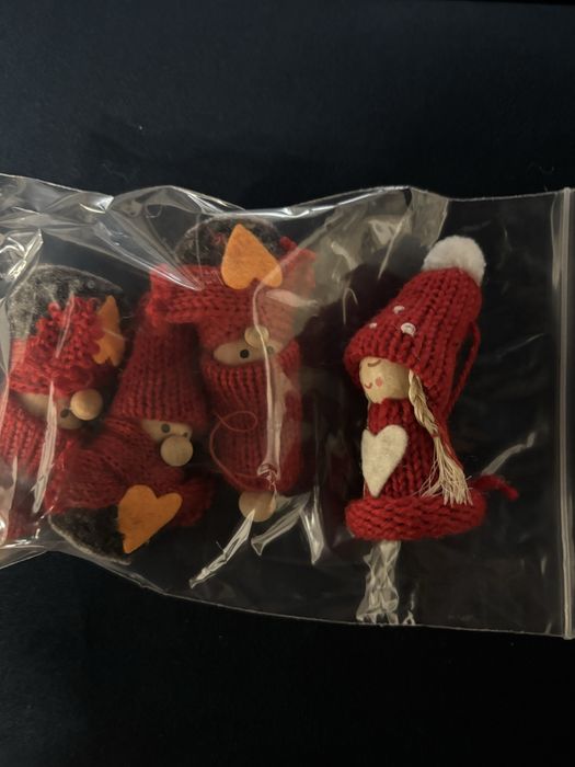 4 w komplecie drewniane zawieszki rekodzielo