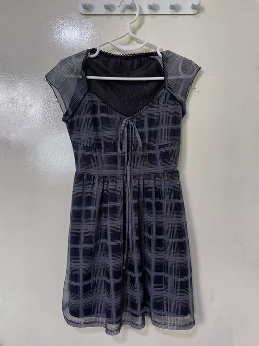 Vestido xadrez cinzento laço frente - Cutenew, S