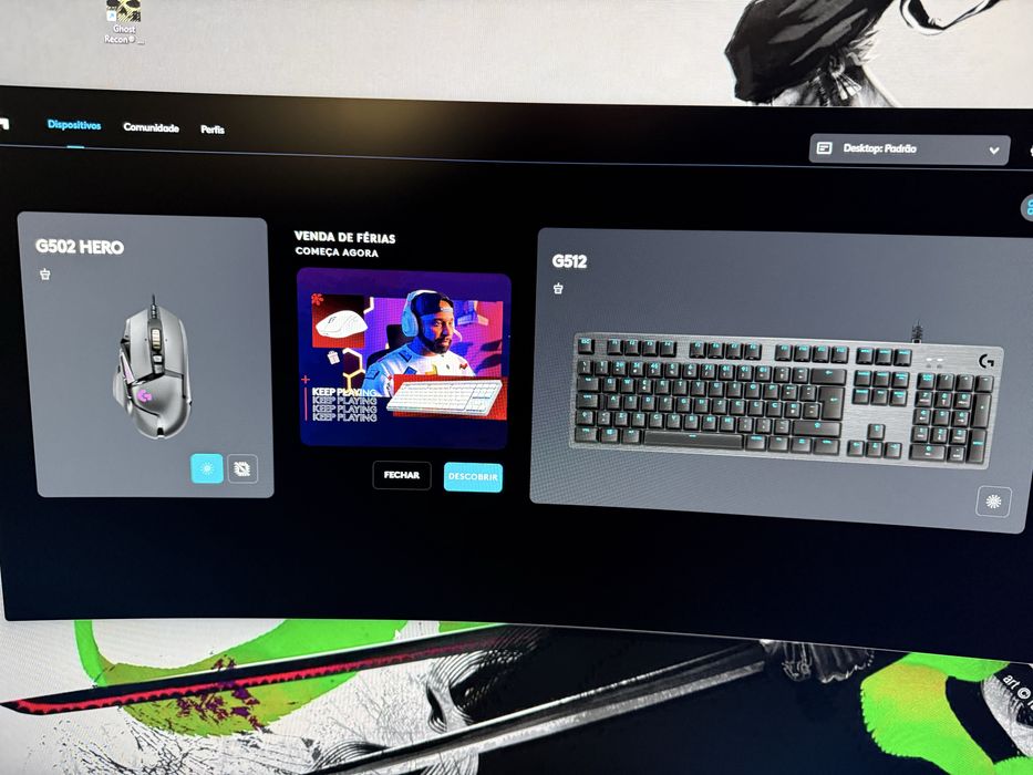 Computador gaming com monitor 1440p