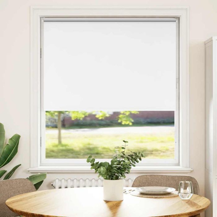 Vidaxl Roleta Zaciemniająca Biała 115X130Cm Szerokość Tkaniny 110,7Cm