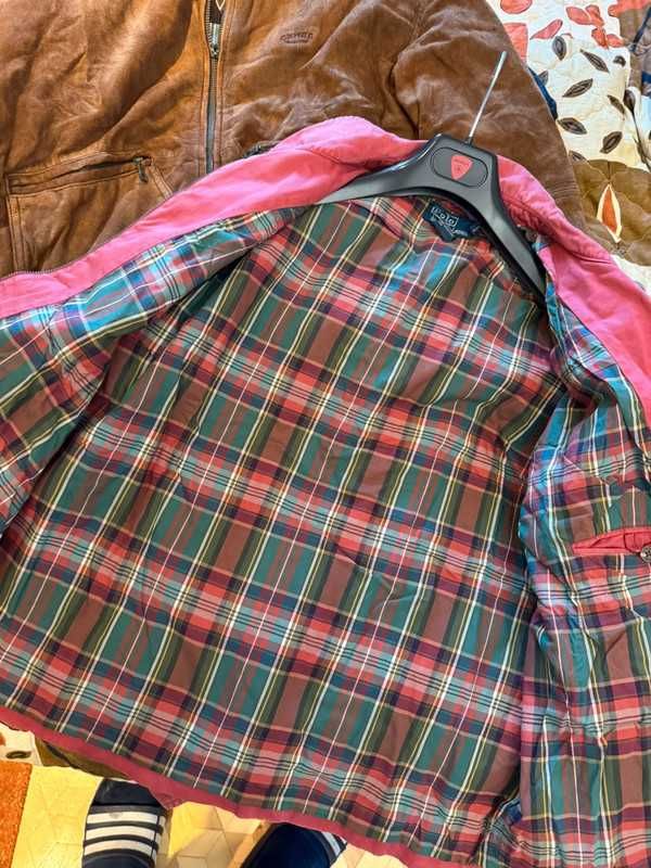 Kurtka Ralph Lauren Harrington Pattern Checked Red Jacket L