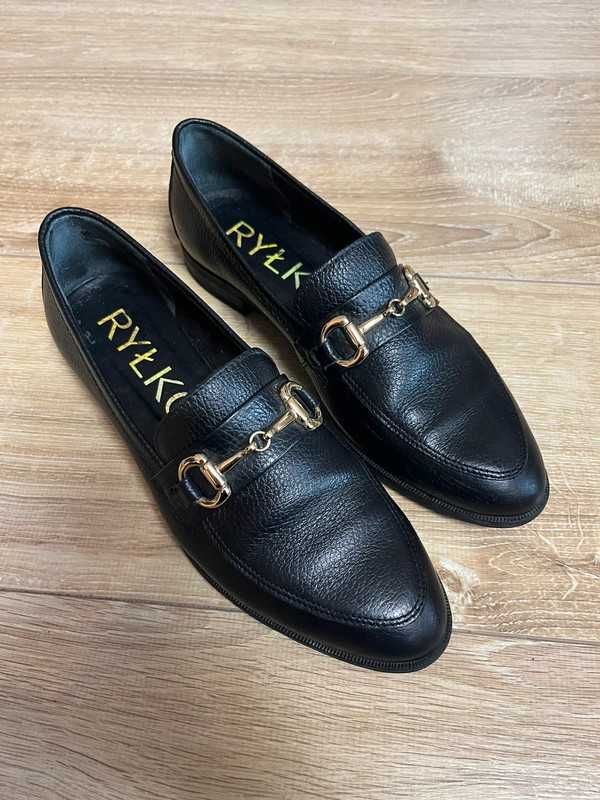 Loafersy RYŁKO czarne Nowe!