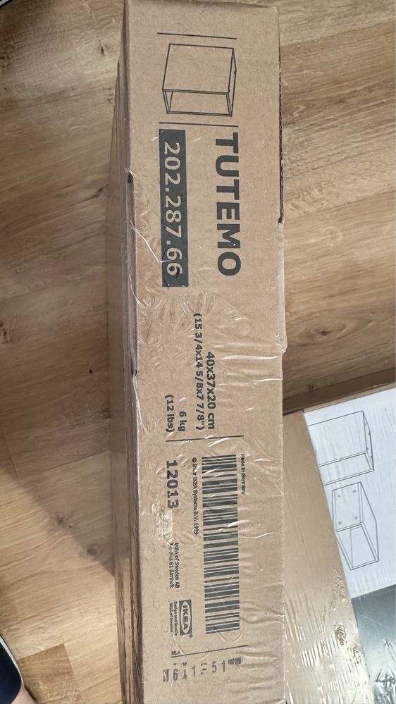2x Ikea TUTEMO Otwarta szafa szafka półka - 20x37x40 cm, biały / szary