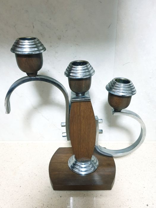 Par de magníficos raros castiçais - candelabros dos anos 50
