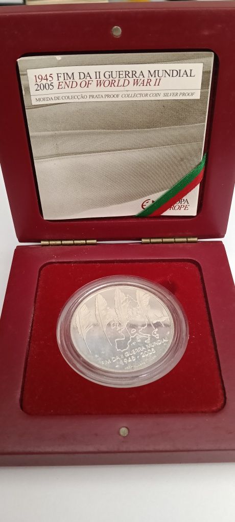 Vendo Moeda Prata Proof 8€ Fim da II Guerra Mundial (2005)