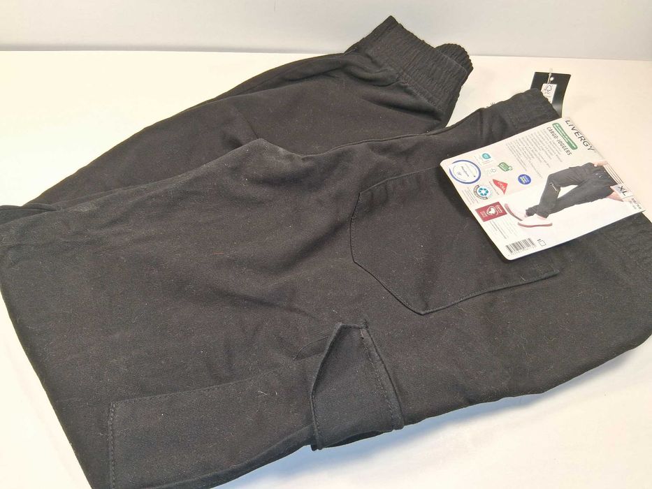 A262 Spodnie Cargo Joggers Męskie LIVERGY XL 56/58 Bawełniane Czarne