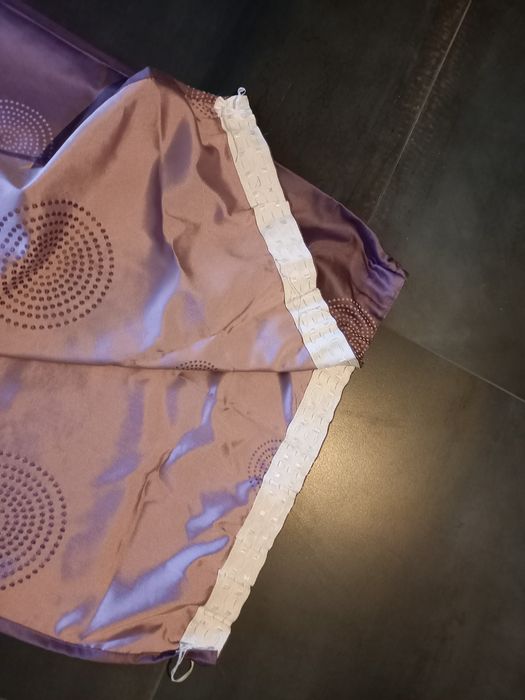 Zasłony fioletowe na taśmie, 2 poszewki na poduszki