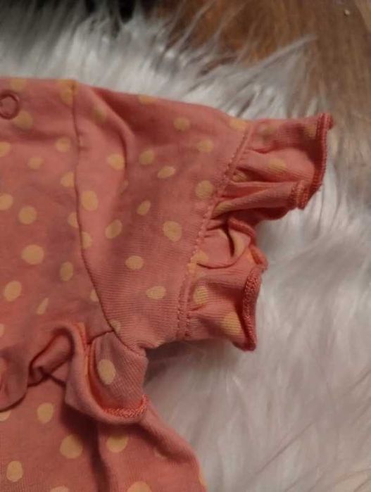 Sukienka Morelowa w Pomarańczowe Groszki Coccodrillo r. 74 (6-9 msc.)