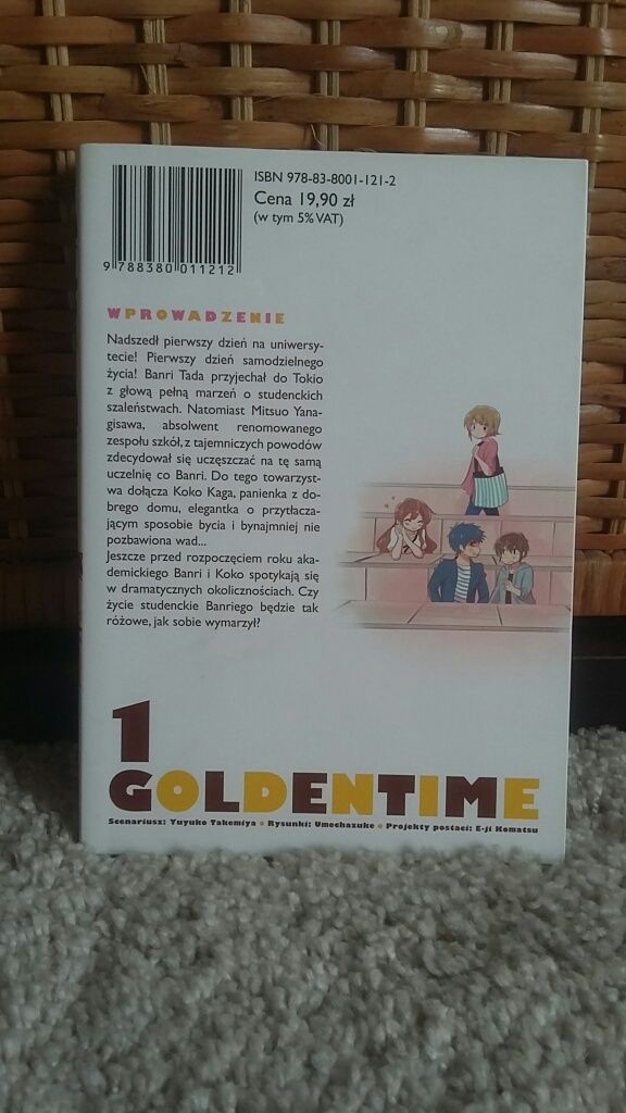 Książka manga  "Golden time" 1  Yuyuko Takemiya, Umechazuke