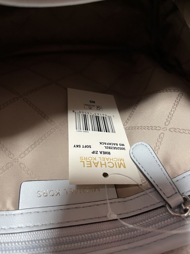 Michael Kors rhea zip backpack błękitny plecak plecaczek średni